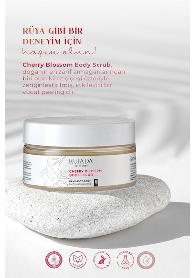 Japon Kiraz Çiçeği Body Scrub Besleyici Arındırıcı Nemlendirici Vücut Peelingi 250 Ml.