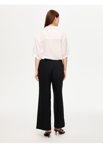 Wide Leg Fit Modallı Beli Lastikli Pantolon S26pnt029 Us26pnt02910 Siyah