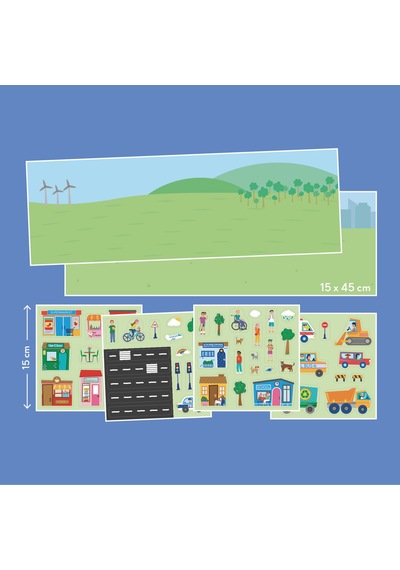 Moritoys Reusable Sticker Set - My City - Tak Çıkar Çıkartma Oyunu