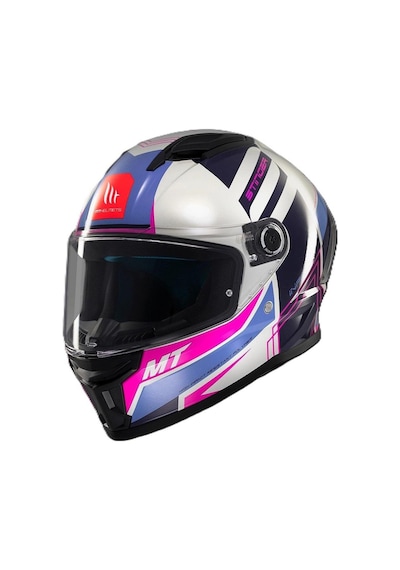 Mt Stinger 2 Tron C8 Kapalı Kask Siyah - Beyaz - Pembe