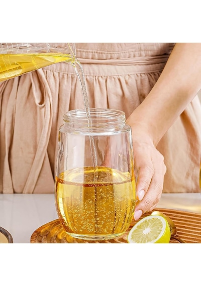 Sprey Yağlık Ve Yağdanlık, Cam Hazneli 2 Si 1 Arada Yağ Püskürtücü Ve Dökücü, 600 Ml, Krem