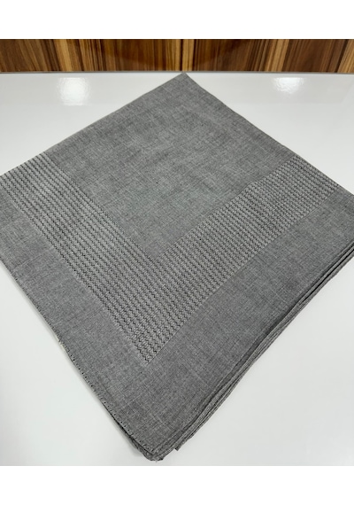 Miray Büyük Boy Pano Pamuk Şal - 120 X 120 - 5656 Gri