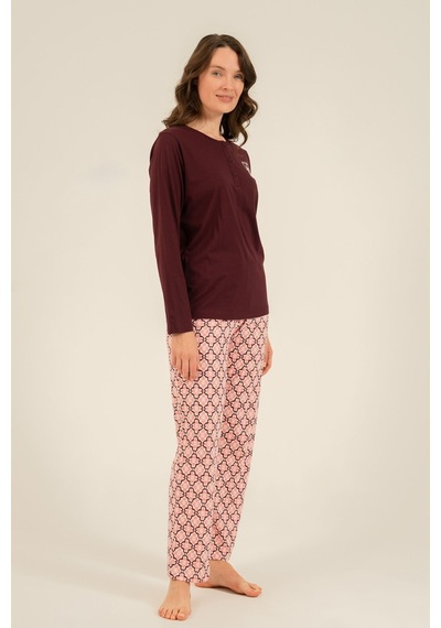 Arnetta Kadın Live Love Sparkle Mor Uzun Kol Pijama Takım Ar3760-s-v1 Ar3760-s-v1