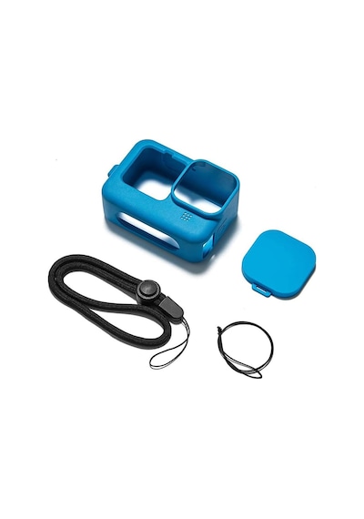 Ayex Hero 9 Silikon Kılıf Mavi Gopro Hero 9 / 10 / 11 / 12 / 13 İle Uyumlu, Lens Kapaklı