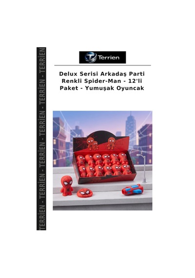 Delux Serisi Arkadaş Parti Renkli Spider-man - 12'li Paket - Yumuşak Oyuncak