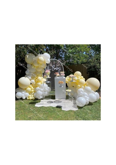 Makaron Sarı Ve Beyaz Balon Zinciri 100 Adet Mix