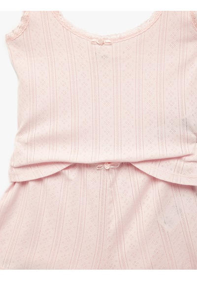 Koton Pamuklu Askılı Şortlu Pijama Takımı Pembe 6slk40182mk