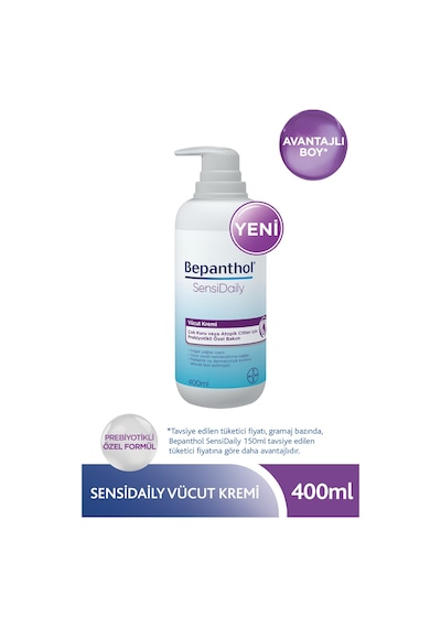Bepanthol Sensidaily Pompalı Vücut Kremi 400 Ml 2 Adet