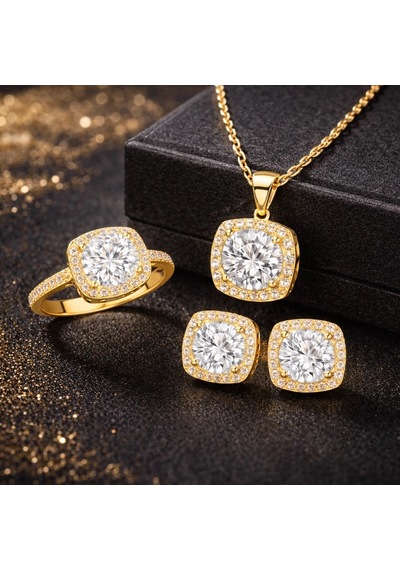 Gümüş Gold Kare Montür Kadın Set Çok Renkli