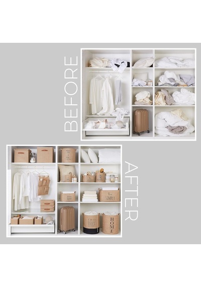 Ocean Home Textile Choose Happy Baskılı Sepet //30x21x18 Çok Renkli