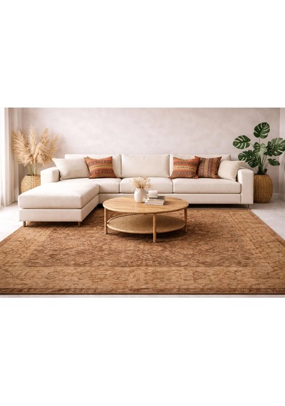 Eko Halı Shıraz Shr 01 Beige Vintage Tarzlı Yumuşak Dokulu Modern Makine Halısı Bej Kahve