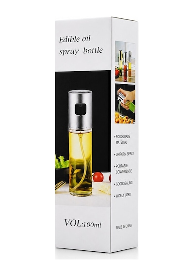 İbico İ22-413 Cam Sprey Yağdanlık 100 Ml - Krom Renkli Sprey Kafalı İnce Uzun Şişe