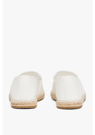 Tommy Hilfiger Kadın Th Bayrak Nakışlık Canvas Espadrille Loafer Ayakkabı - Ekru Ecru