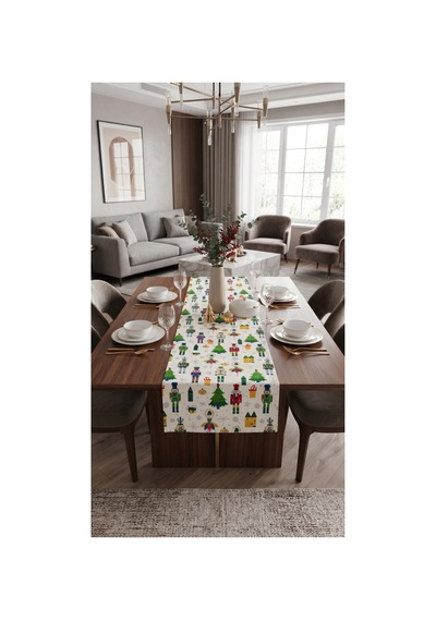 Duck Kumaş Runner 40x150 Cm Yılbaşı Kurşun Asker, Çam Ağacı Ve Hediye Desenli, Su İtici Leke Tutmaz Dekoratif Masa Şeridi Beyaz - 935297500 Beyaz Duck Kumaş Runner 40x150 Cm Yılbaşı Kurşun Asker, Çam Ağacı Ve Hediye Desenli, Su İtici Leke Tutmaz Dekoratif Masa Şeridi Beyaz - 935297500 Beyaz