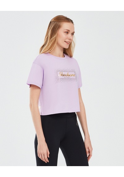 Skechers Graphic T-Shirt W Short Sleeve Kadın Mor Tshirt S221460-505 Lila