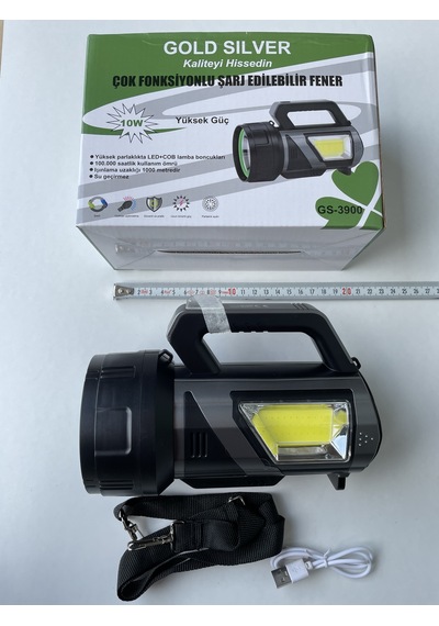 Gold Silver Gs-3900 En Güçlü En Teknolojik Fener Siyah