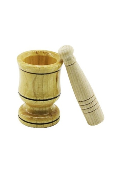 Küçük Boy Ahşap Havan Sarımsak Dövecek Ç: 6cm--d: 4cm--y: 8.8cm Fileli Ambalaj Go-53-vice 01970 Çok Renkli