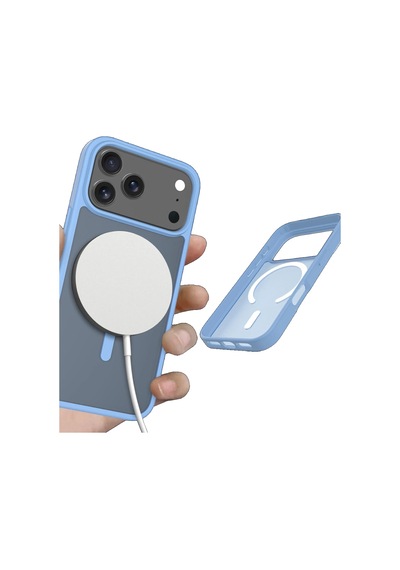 Joko Apple Uyumlu iPhone 17 Pro Max Kılıf Jota Seri Magsafe Kapak Açık Mavi