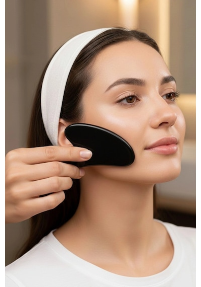 Obsidyen Gua Sha Yüz Yogası, Masaj Taşı 236-4