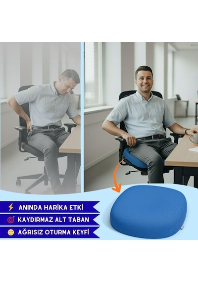 Smith Visco Oturma Simidi Ve Minderi Yastık, Ortopedik, 45 X 44 X 8, Açık Mavi Diğer