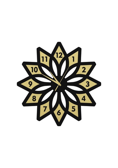 Deluxe Duvar Saati Siyah Gold Siyah - Gold