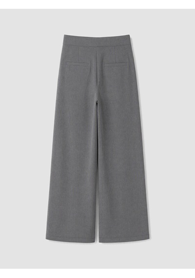 Lcw Modest Gri Loose Fit Kadın Pileli Kumaş Pantolon