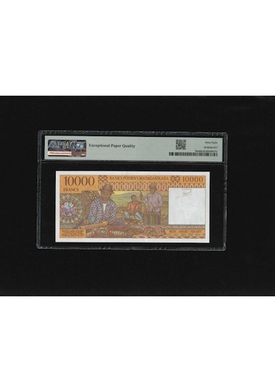 Madagaskar Madagascar Banky Foiben'i 10.000 Francs Frank P79a Nd 1995 Pmg 68 Epq Superb Gem Unc Ç