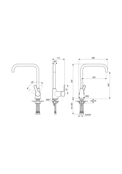 Ideal Standard Idealstream Eviye Bataryası B 1488 Aa