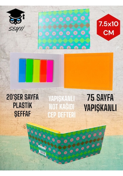 Yapışkanlı Not Kağıdı Cep Defteri Model Post-it Defteri Yapışkanlı Kağıt Seti Büyükdinozor