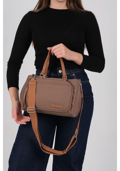 Silver Polo Sp1227 Kadın Omuz Çantası Saten Kahve-taba