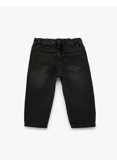 Koton Cep Detaylı Pamuklu Denim Pantolon Antrasit 7wmb40001td