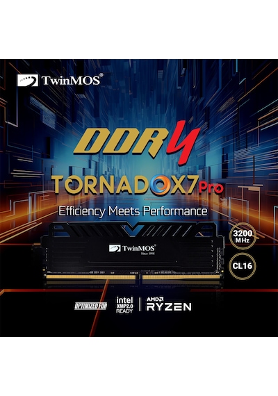 Twinmos 8gb Tornadox7 Pro 3200mhz Cl16 Ddr4 Single Kit Ram Tmd48gb3200d16bkx7p