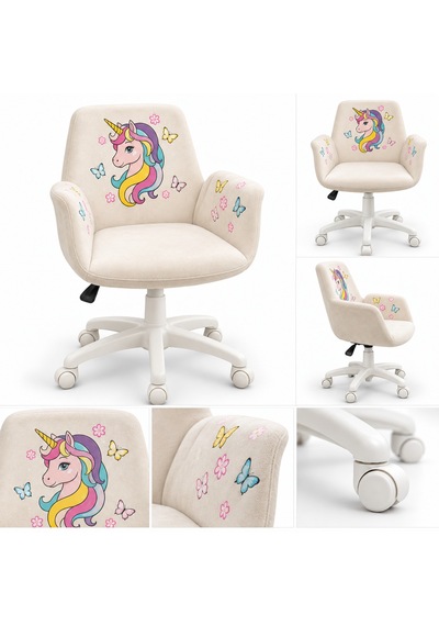 Unicorn Kids Çalışma Koltuğu Krem