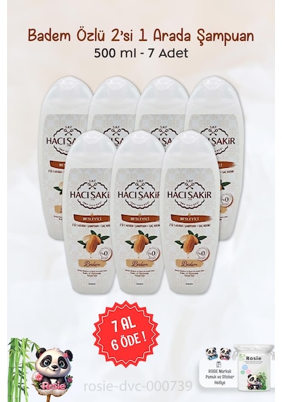 7 Al 6 Öde Hacı Şakir Badem 2si 1 Arada Şampuan Besleyici 500 Ml Ve Rosıe