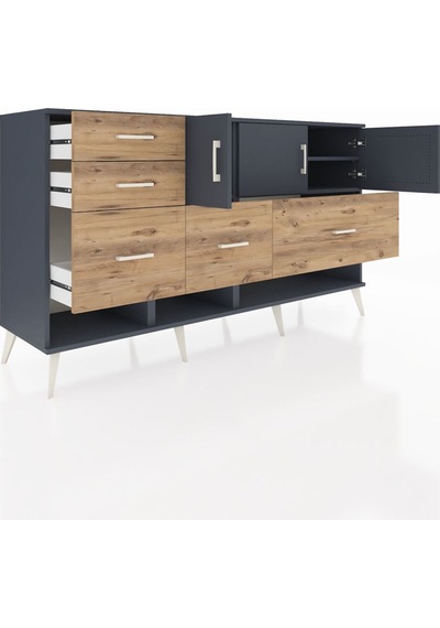 Hyperion Konsol 3 Raflı 5 Çekmeceli 3 Kapaklı 176x44x99 Antrasit- Antrasit-antrasit/çam Hyperion Konsol 3 Raflı 5 Çekmeceli 3 Kapaklı 176x44x99 Antrasit- Antrasit-antrasit/çam