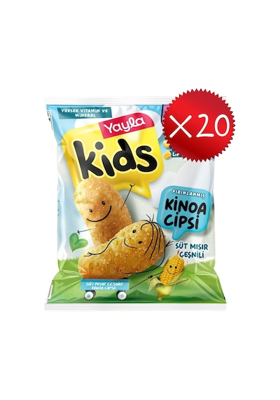 Yayla Kids Süt Mısır Çeşnili Kinoa Cipsi 30 G X20