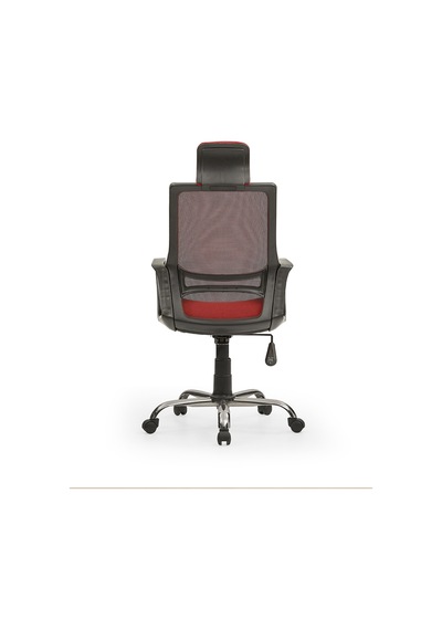 Arya2 Bilgisayar Koltuğu - Ofis - Müdür - Büro - Çalışma Sandalyesi Kırmızı Siyah Renk Krom Ayaklı Kırımızı Siyah