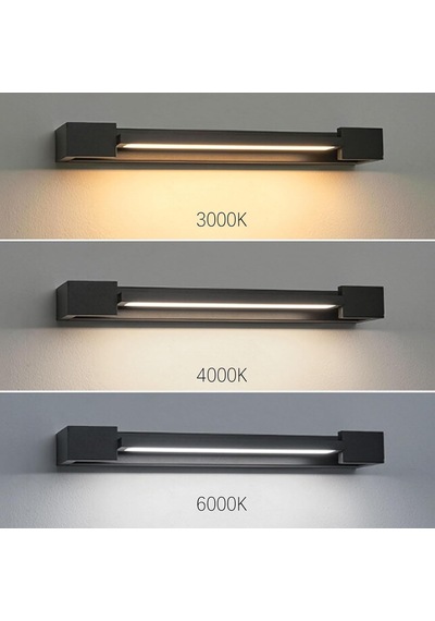 Tr Minimalist Uzun Led Duvar Aydınlatması Dış Mekan Ip65 Su Geçirmez Duvar Lambası Siyah Dikdörtgen Tasarım Alü