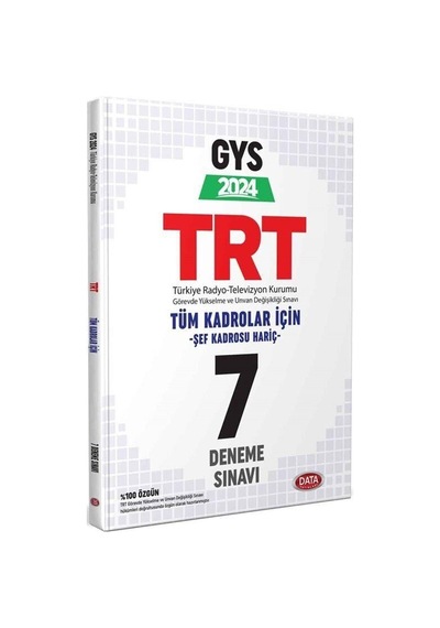 2024 Trt Tüm Kadrolar Şef Kadrosu Hariç Gys 7 Deneme Sınavı Data Yayınları