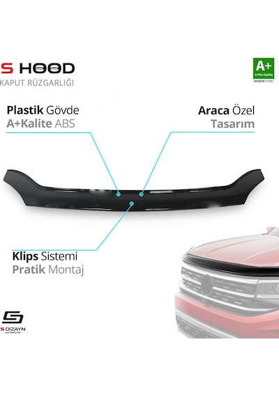 S-dizayn Gaz Gazelle Abs Plastik Kaput Rüzgarlığı 2013 Üzeri A+kalite