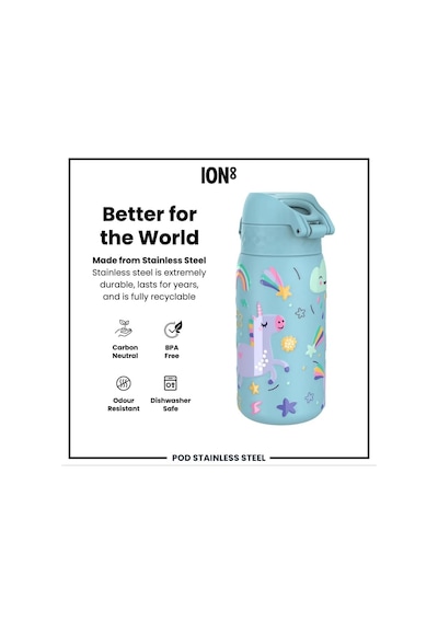 Çocuk Su Termosu - Mavi Unicorn - 320 Ml - Sızdırmaz Çok Renkli