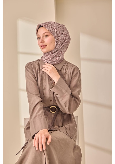 Silk Home Soft Eşarp 73091-18 Kahve, Vizon, Ekru