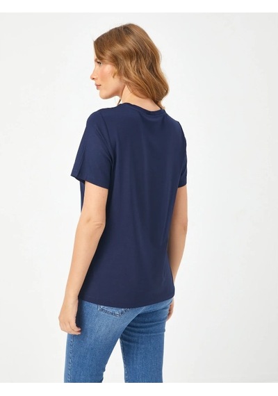 Faik Sönmez Kadın T-shirt B00002 Lacivert