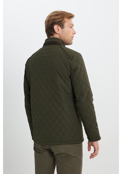 AC&Co / Altınyıldız Classics Erkek Hakı Standart Fit Normal Kesim Dik Yaka Kapitone Desenli Çıtçıtlı Yan Cepli Overcoat Hakı Haki