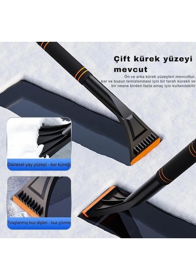 Coofbe Quick Clean 82cm Uzatılabilir 2in1 Araç Kar Fırçası Ve Buz Kazıyıcı Oto Kar Kazıyıcı Aparat Diğer
