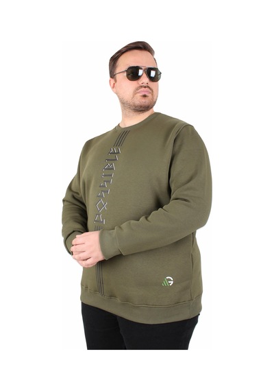 Moc Grande Mocgrande Büyük Beden Bisiklet Yaka 3ip Sweat Possible 25719 Hakı Haki