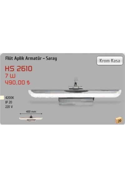 Flut Aplik Armatür, Yalı, 7w Hs 2610 Gri