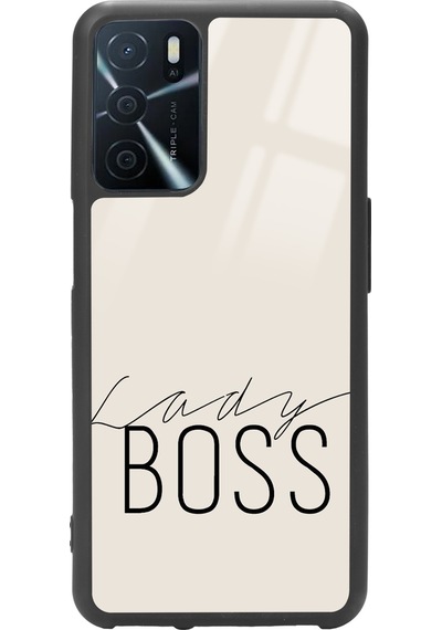 Oppo A16 Lady Boss Tasarımlı Glossy Telefon Kılıfı Siyah