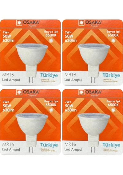 4 Adet Osaka 7w 50w Beyaz Işık 6500k G4 Duylu İğne Bacak Led Çanak Ampul