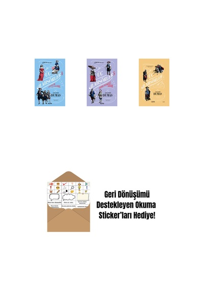 Üç Silahşörler 4 - Louise De La Valliere Ciltli + Üç Silahşörler 5 - Demir Maskeli Adam Ciltli + Üç Silahşörler Ciltli + Okuma Sticker'ları